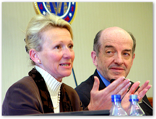 Commissioners Deborah Tate and Michael Copps.